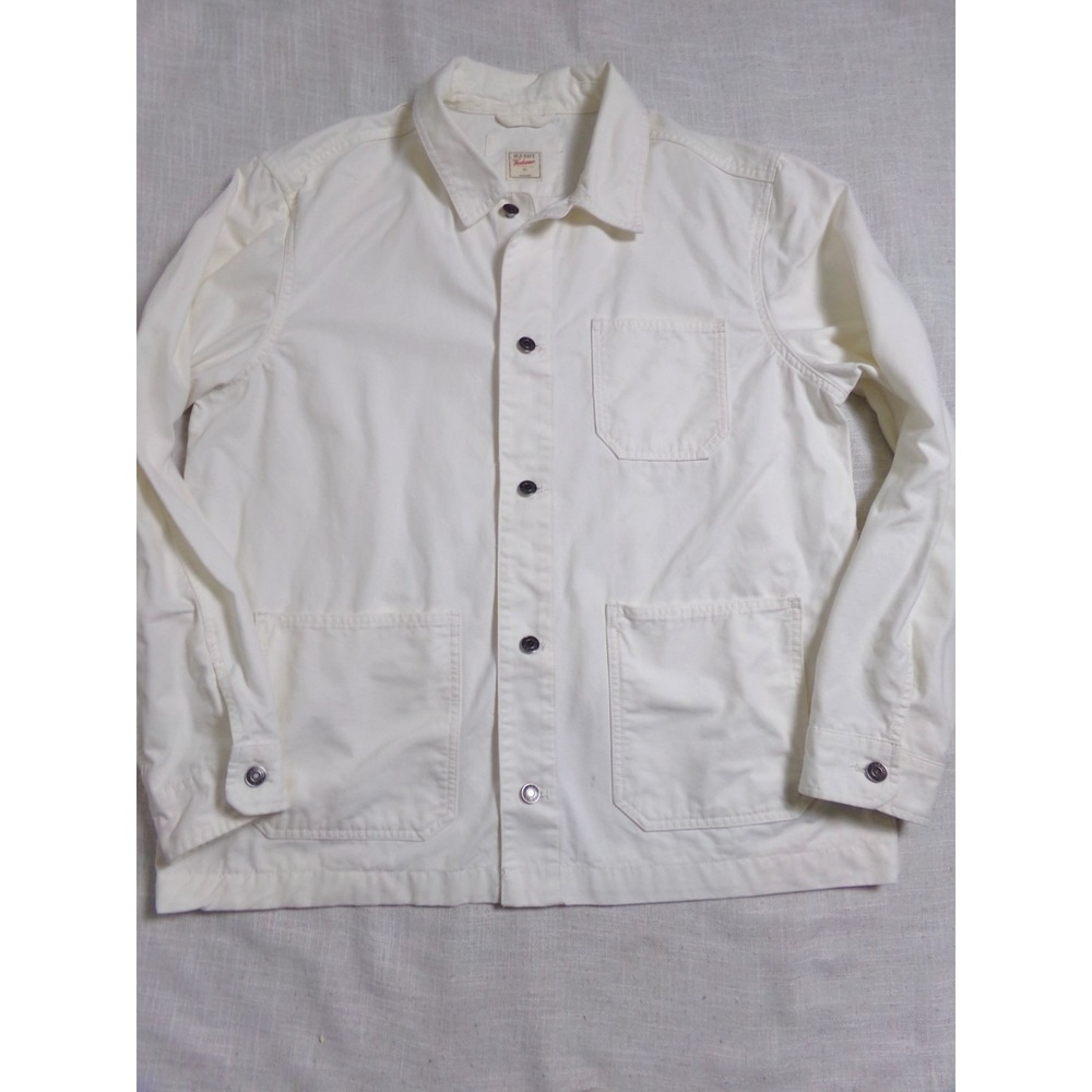 Old Navy Workwear White Canvas Chore Coat Modern Utility Size XL
